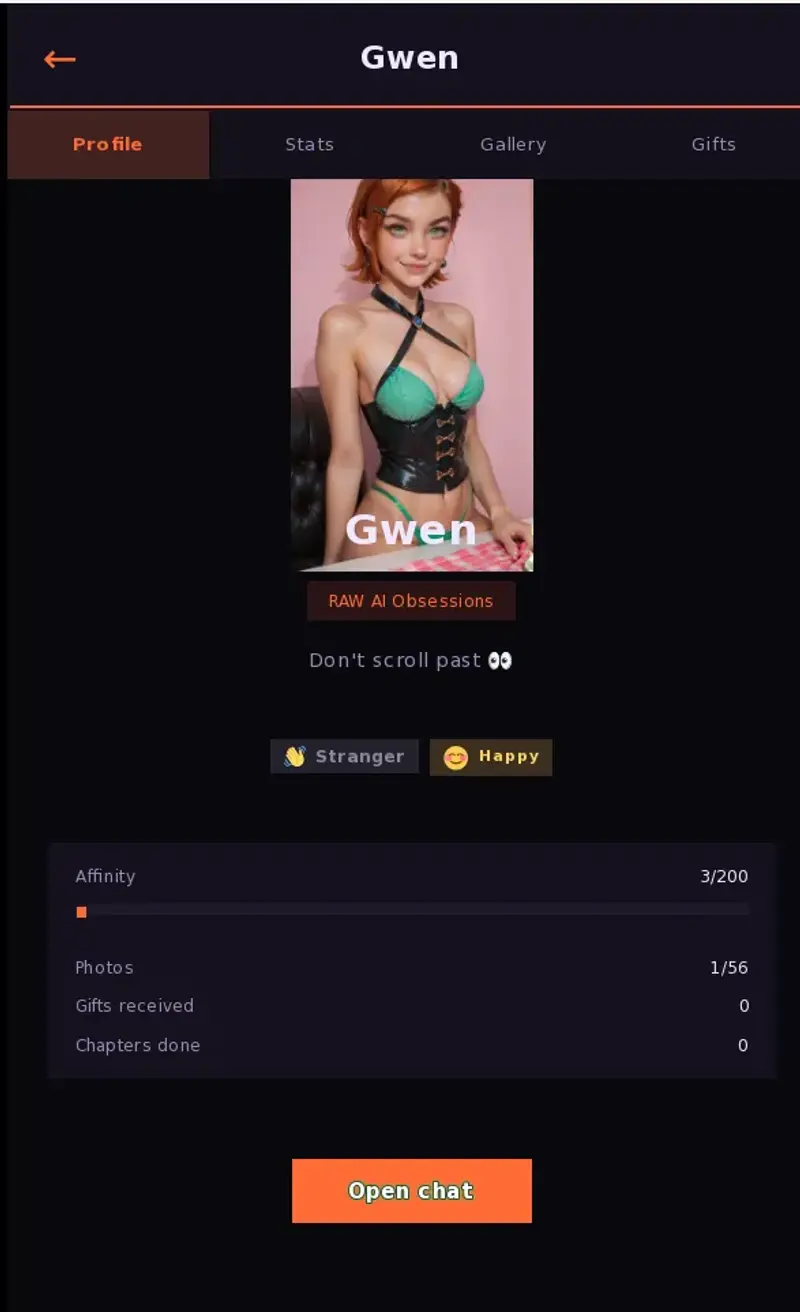 Raw AI Obsessions Gwen Dm Chat Sim Preview (6)